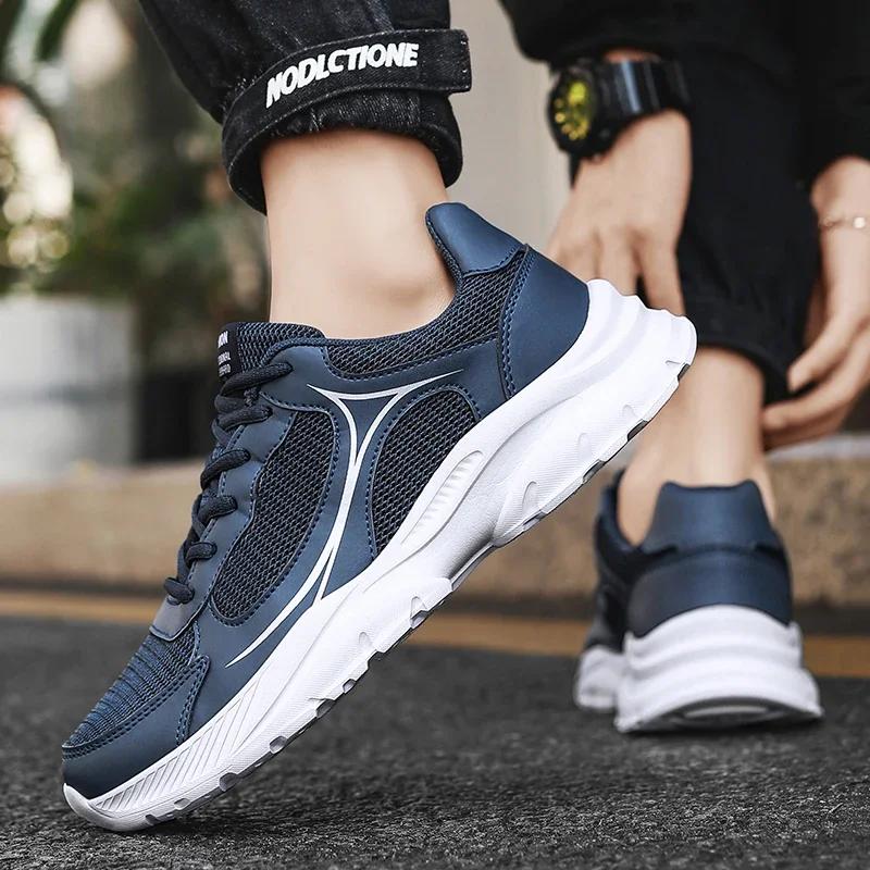 Fashion Men Running Shoes Men Lightweigt Men Tenis Athletic Sport Shoes Leather Breathable Sneakers zapatillas de deporte