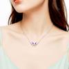Sweet Flower Purple Butterfly Necklace Design Sense Niche Women's 925 Sterling Silver Pendant Versatile Clavicle Chain