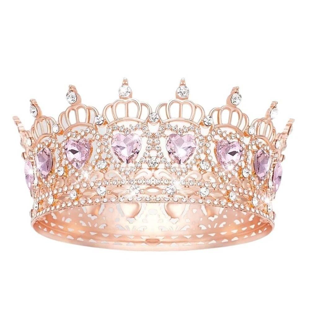 Elegant Princess Rhinestone Tiara Vintage Queen Tiara Crown Temperament Baroque Crown Headband розового золота