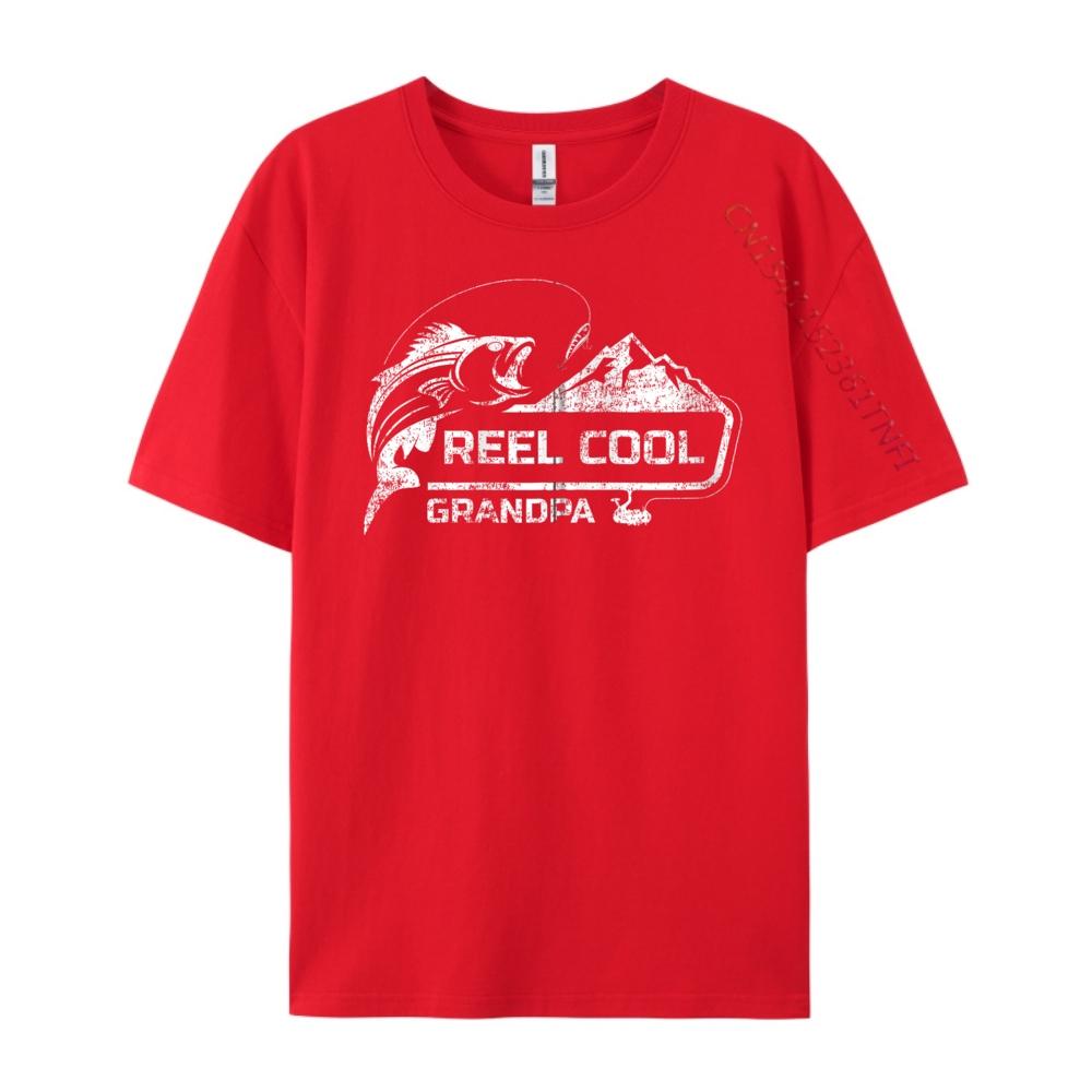 Fishing Retro Reel Cool Grandpa Fishing Teeshirt Graphic T Shirts Men Cotton Funny Camisas De Hombre S