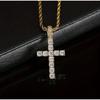 Zircon Cross Pendant Necklace Women Men Minimalist Luxury Stainless Steel Chain Gold Tone