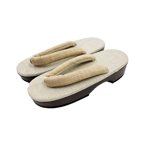 Kyoto Kimono Yuzen Women's Reflax(R) Zori Sandals with Memory Foam Cushion, Comfortable, Sizes 23-24.5 (Beige x Beige)