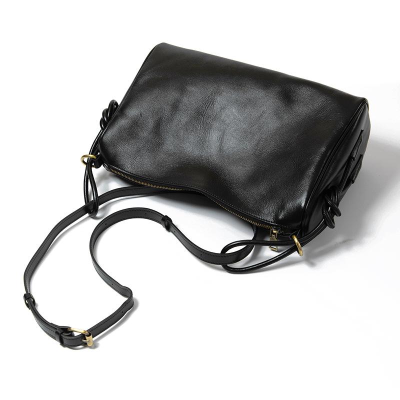 Genuine Leather and Cowhide Boston Bag Versatile and Fashionable Single-shoulder Bag Casual Crossbody Bag