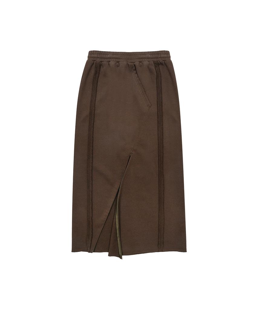 Nine Jet Cutoff Long Sweat Skirt (2 Colors)