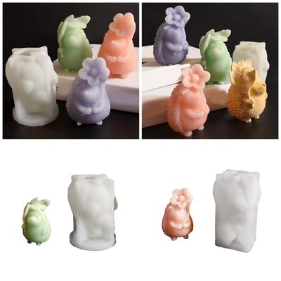 Fashionable Hedgehog Shaped Candlestick Sturdy Silicone Mould for Resin and Art Craft Supplies Home Decoration Mould