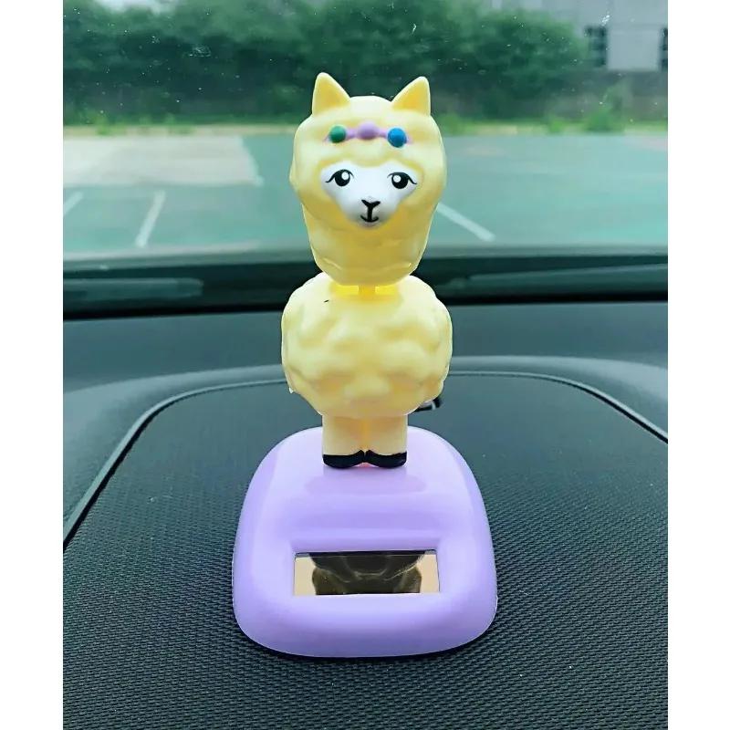 Car Ornament Swing Doll Auto Interior Accessories Solar Power Toy Shaking Head Dancing Doll Sloth Dashboard Decoration Car Styli