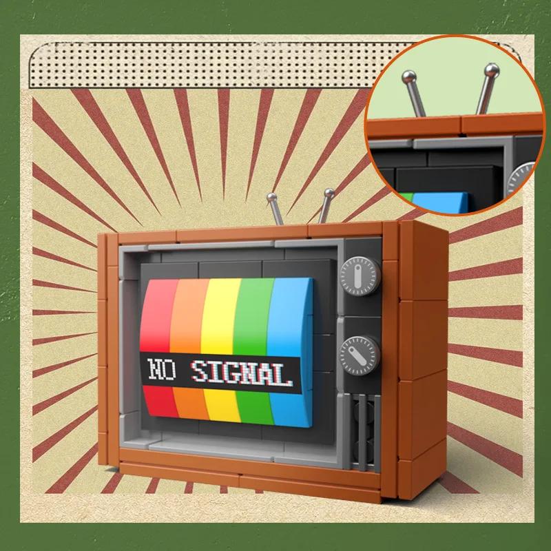 

DIY Retro Electrical Appliances Furniture TV Computer Tape Walkman Play Game Consoles Radio Building Blocks Model Brick Set Toys