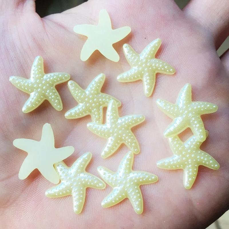 80pcs 18mm DIY Resin sky blue Flatback Starfish Star Mobile Phone Decoration wedding decoration A088