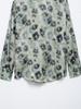 2025 Spring Women's European & American Style Print Silk Satin Long Sleeve Lapel Casual Shirt