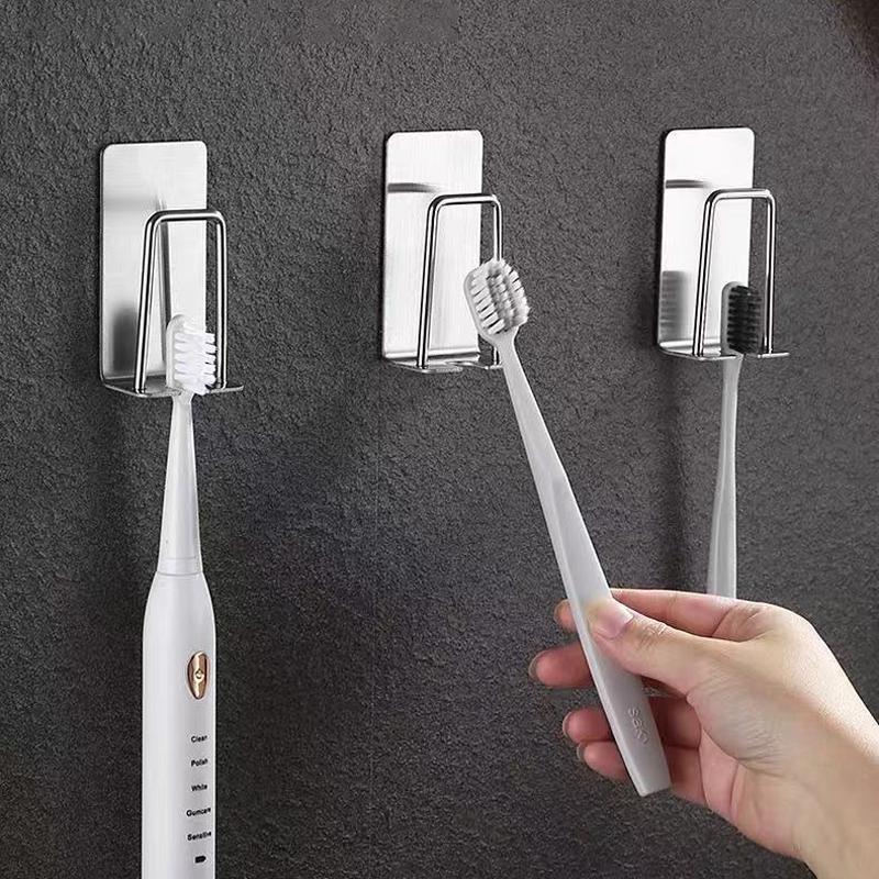 Wall Mounted Toothpaste Toothbrush Holder Stainless Steel Stick