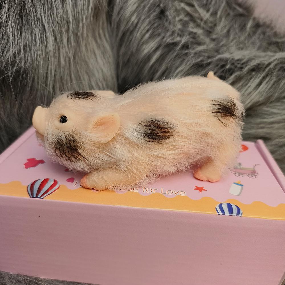 Miniature Reborn Pet Pig Doll Environmental Friendly Soft Silicone Pinch Music Piglet Rebirth Doll Cute Cartoon Piggy Baby Doll Kid Stress Relief Toys