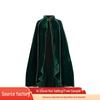 New Arrival: Green Medieval Plush Cloak with Gold Trim - Irregular Cape and Robe for Cosplay