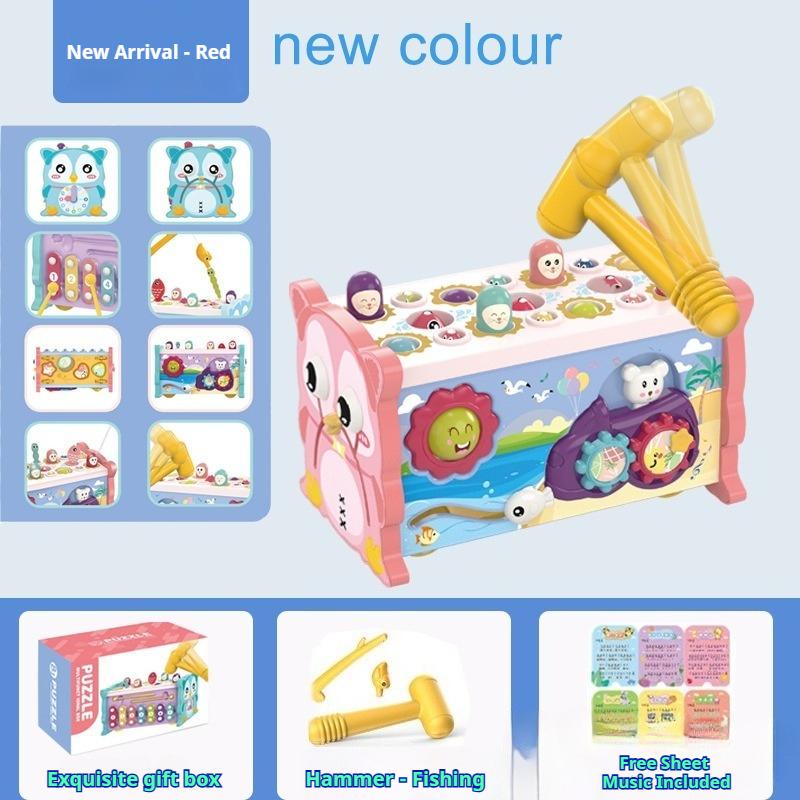

Infant and toddler enlightenment toys, hexahedron multi-function, whack-a-mole puzzle, parent-child interaction, banging, fishing toys