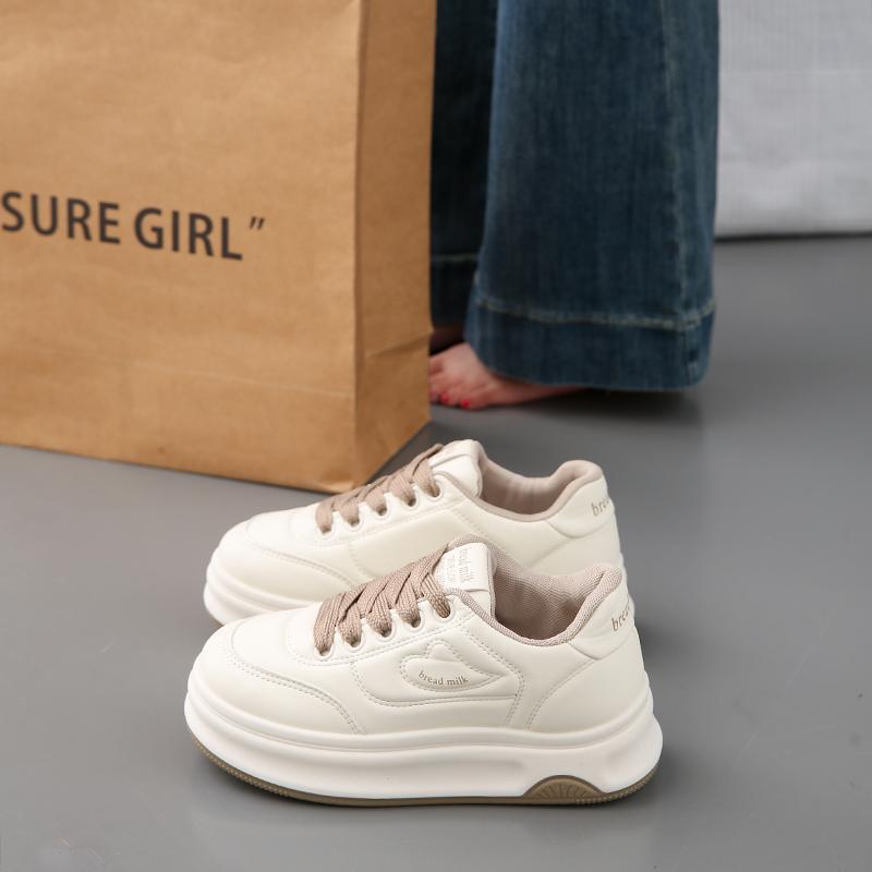 CRLAYDK Classic Women's Sneakers Casual Skateboard Walking Shoes Platform Ladies PU Leather White Height Increase Tennis