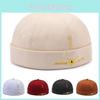 Solid Cotton Cap Color Round Top Hat Headwear Breathable Skullcap Gift Unisex
