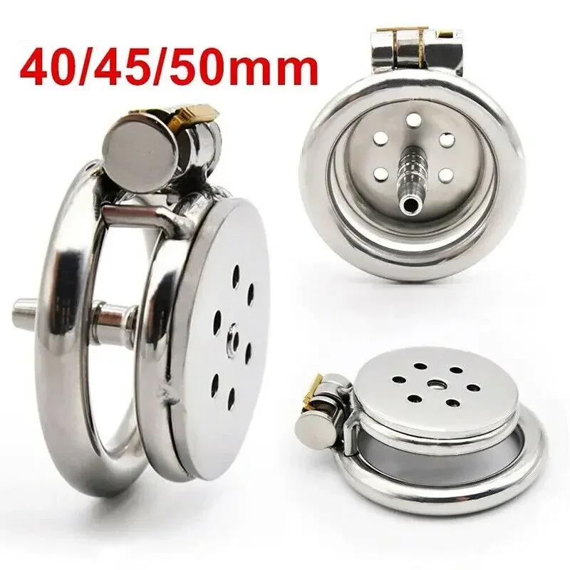 Manyjoy Stainless Steel Flat Chastity cage Urethral Sound Metal Penis Lock Ring Stretcher  Bondage Sadism Restraint Sex Toys