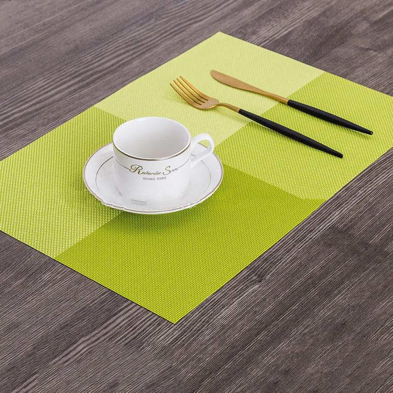 4/6/8/10Pcs Table Placemats PVC Non-slip Placemat For Dining Table Weave Mats Cup Coaster Kitchen Accessories Home Decor