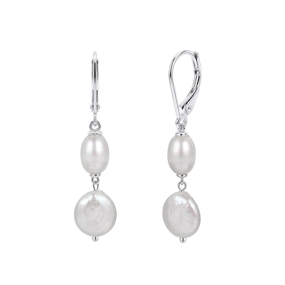 ORSA JEWELS 925 Sterling Silver Natural Freshwater Pearl Ear Line for Women Sweet Chic 14K Gold Plated Earrings Jewelry GPE138