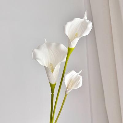 New White Artificial Calla Lily Flowers EVA Simulation Fake Flower 75 Cm Faux Plants Home Decor