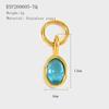 Oval Zircon Charms Colorful Gemstone Pendants for DIY Jewelry  Gold-plated Stainless Steel Charms