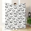 Panda Pattern And English Name Flannel Blanket Fashionable Design Brightens Up Your Life, Suitable All Seasons, Sofa, Bedroom, Bed, Office Naps, Car,
