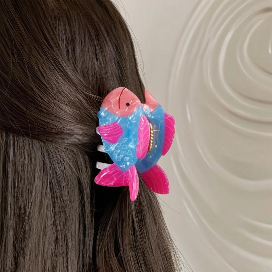Hair Claw Marine Animal Shape Back Head Hair Clip Anti-slip Teeth Strong Grip Shark Hair Clip Versatile Hair Accessory