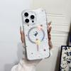 For iPhone 16 Pro Case Compatible with MagSafe Laser Floral IMD TPU PC Phone Back Cover