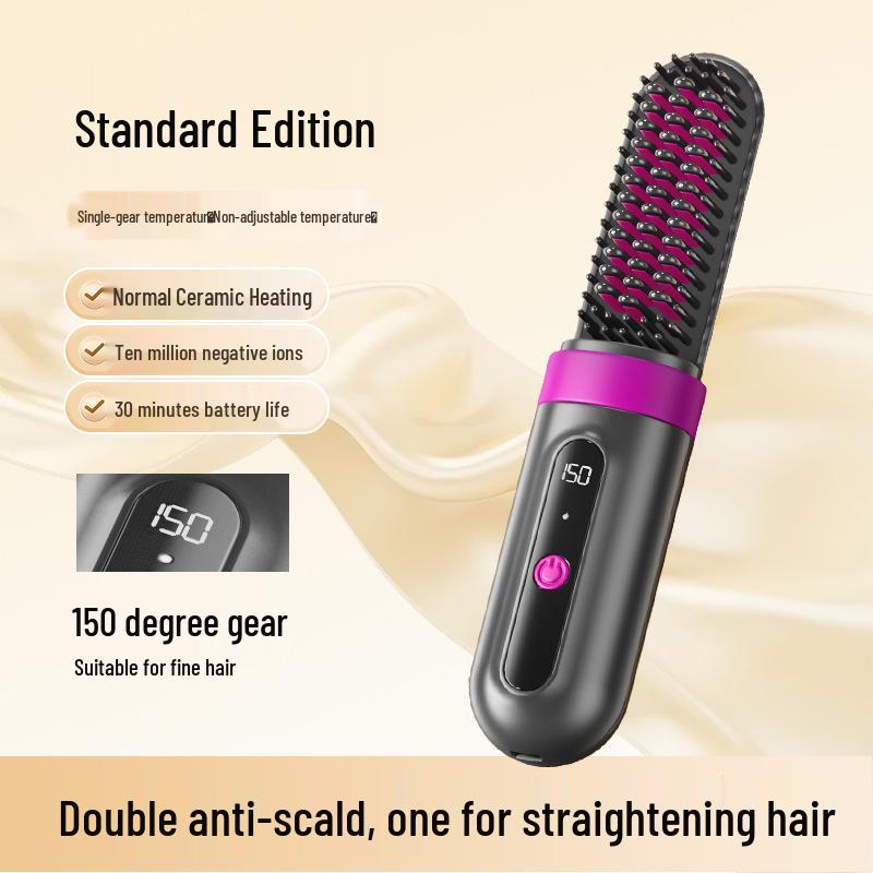 JTKJ Wireless Negative Ion Hair Comb and Automatic Curling & Straightening Iron