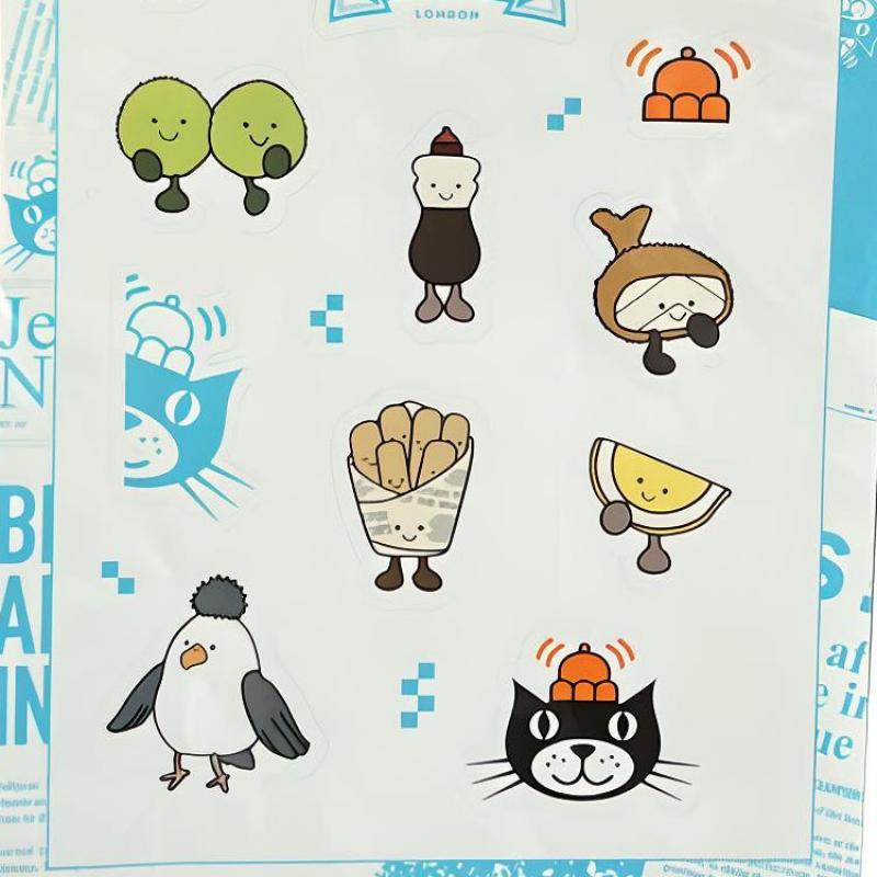 JELLYCAT Fun Food Series London Limited Fish and Chip Sticker IP Peripherals