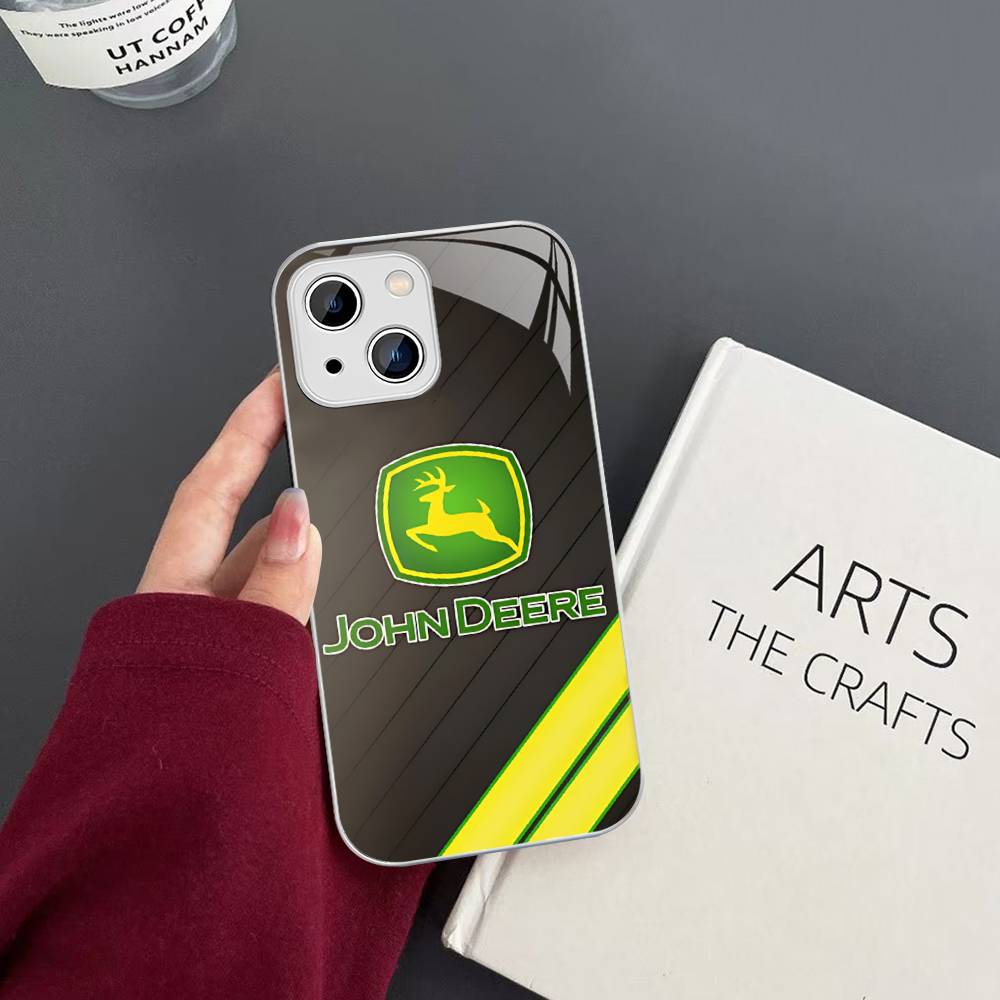 Green J-John Truck D-Deeres Tempered Glass For Iphone 14 13 12 11 Pro Mini XS MAX 14Plus X XS XR Fundas