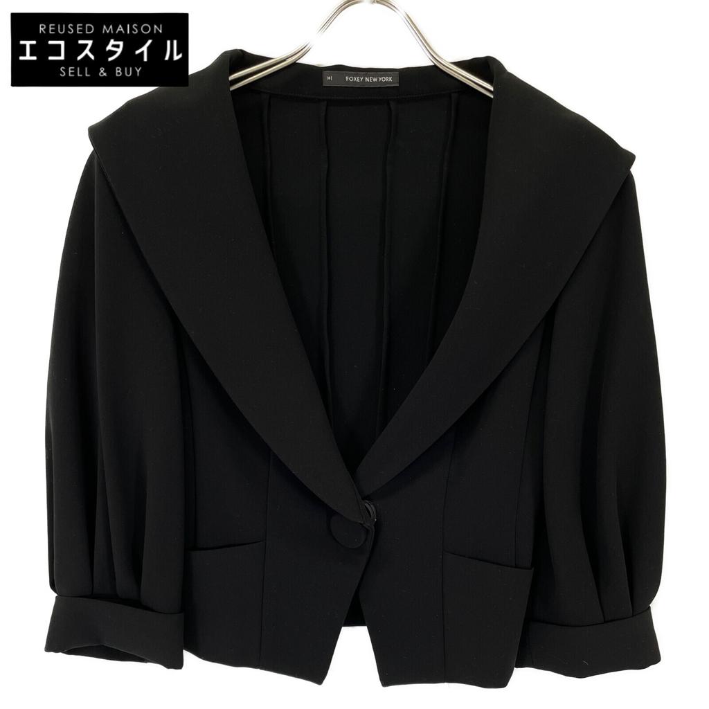FOXEY NEW YORK 26612 Black Shawl Collar Jacket Jacket 38 blackUsed