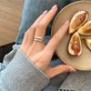 Korean simple 925 sterling silver cross three-layer ring cold wind index finger ring niche design open ring