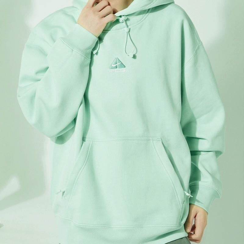 Nike Solid Color Triangle Logo Embroidered Hoodie Men Hoodies Mint DH3088-379