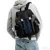 Coach 33 Drawstring And Buckle Closure Leather And Synthetic Fabric Backpack Large Men backpack Mixed-Black CDC63-SVA47