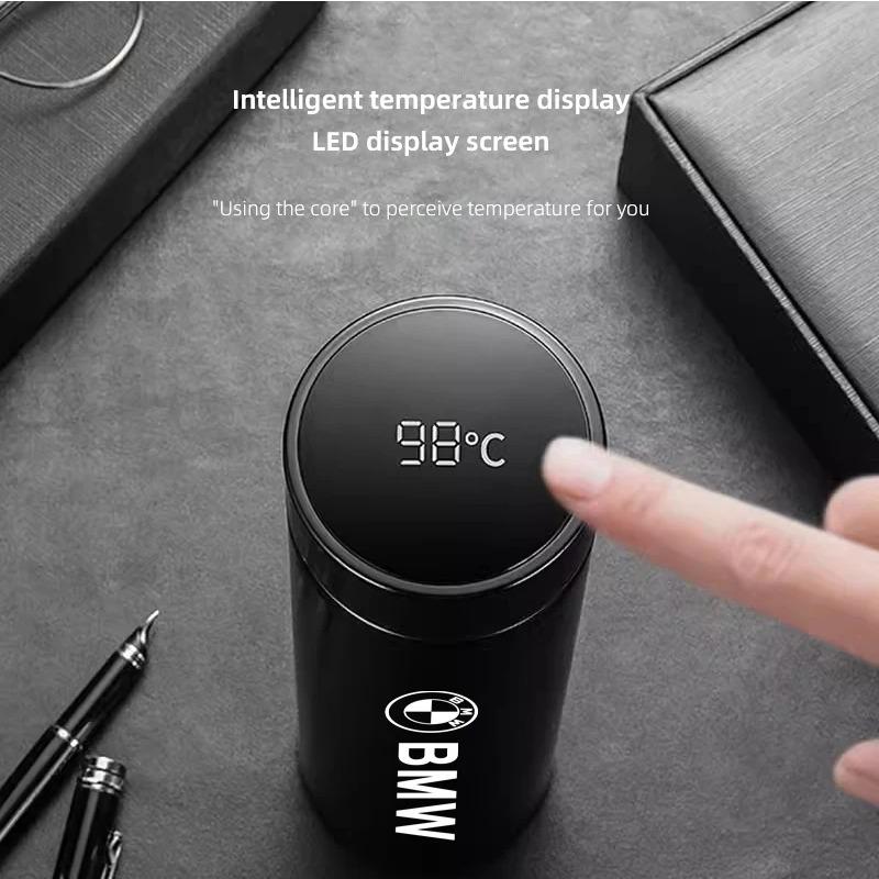 500ml Smart Thermos Bottle with Logo For BMW Performance E46 E90 F10 F30 X3 F20 E46 E60 E70 E39 E36 E87 X7 E92 E91 E28 X1 X2 X4
