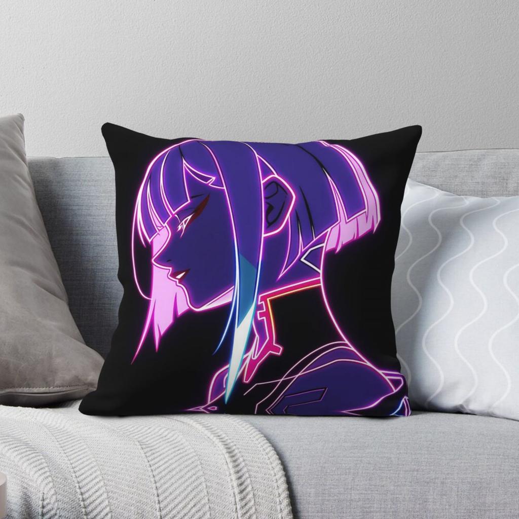 Cyberpunk Lucy Edgerunners Square Pillowcase Polyester Linen Velvet Printed Zip Decor Throw Pillow Case Bed Cushion Cover 18"