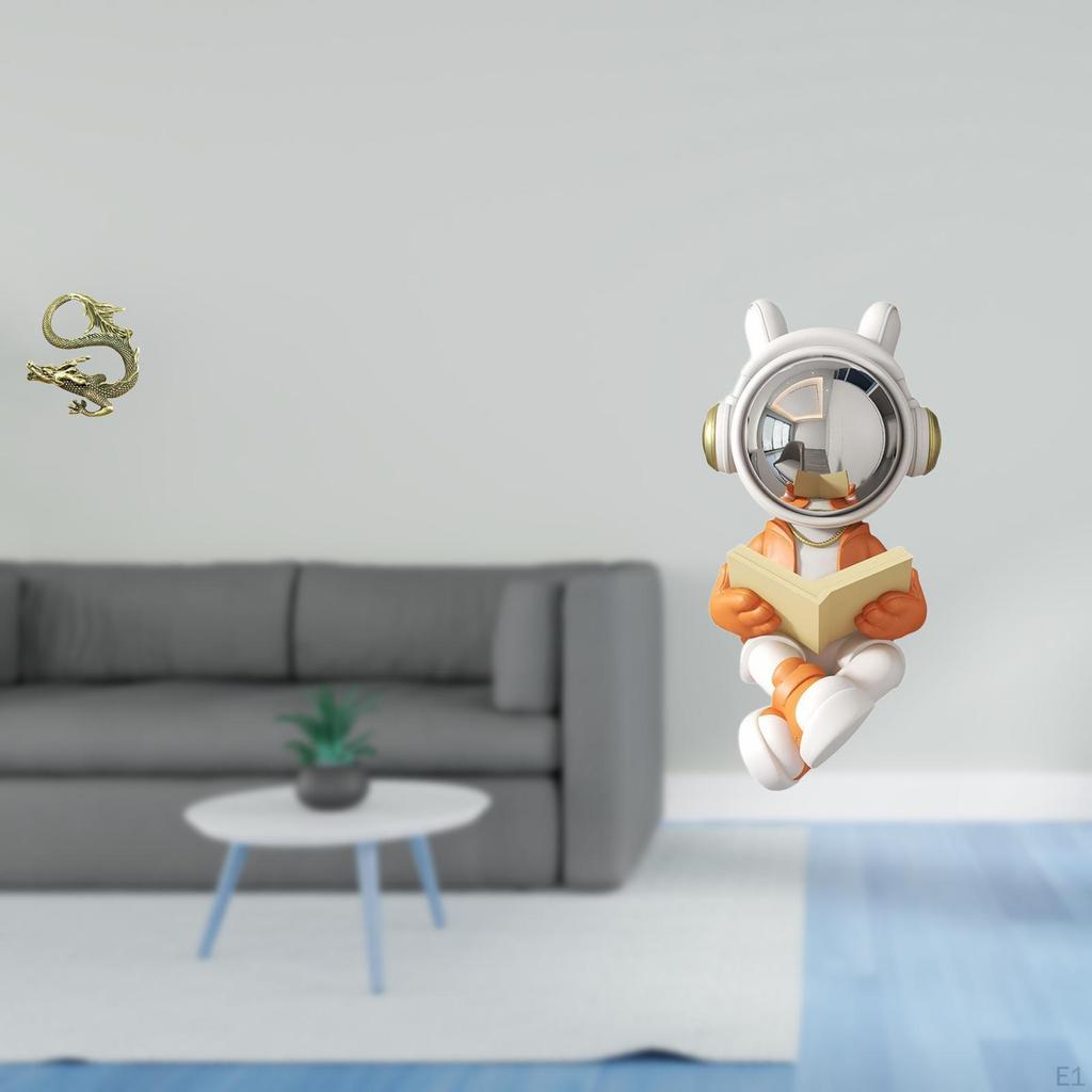 Brass Astronaut Mini Tea Pet Figurine Year Cute Space Decoration for Bedroom Home Office