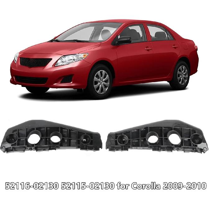 Front Bumper Bracket Set for Toyota Corolla 2009-2010 Left Driver and Right Passenger Side 52116-12390, 52115-12430, 52116-02110, 5211502130,