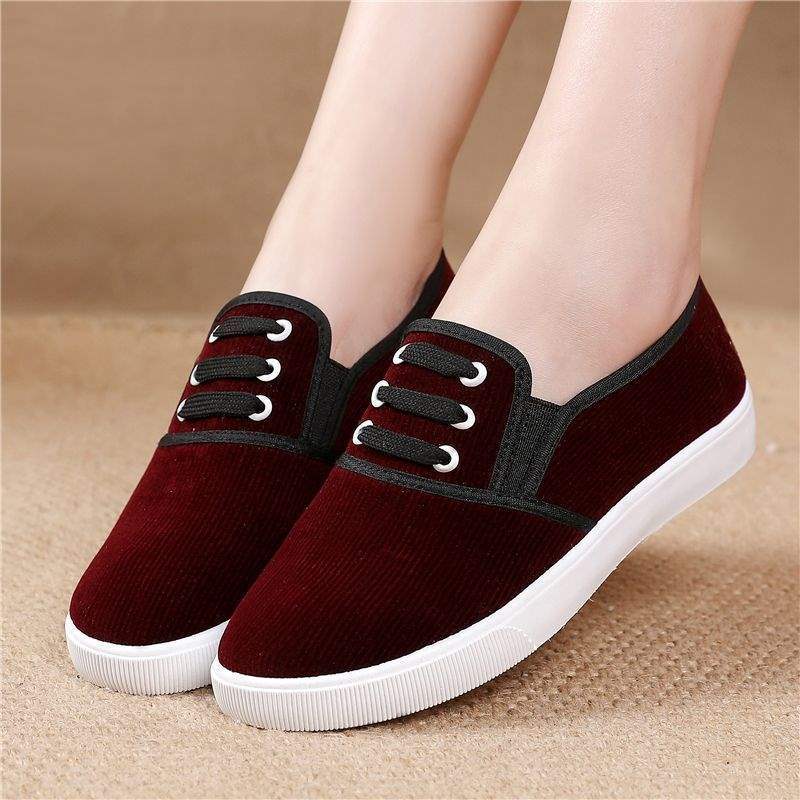 Stoffschuhe Frühling flacher Boden atmungsaktiv kleines Segeltuch ein Pedal faul Arbeit weiche Sohle einzelne Schuhe