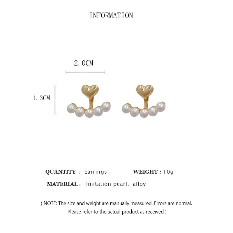 Light Luxury Imitation Pearl Stud Earrings Sweet Heart-shaped Ear Stud For Women Fashion Party Wedding Brid Jewelry Gift