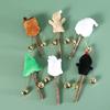 Pet Cat Natural Polygonum Stick Christmas Style with Bell Christmas Tree Santa Snowman Penguin Cute Teeth Cleaning Lollipop Toy
