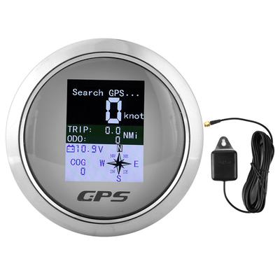 85mm rychloměr GPS Car Boat Engineer Nerezové vodotěsné digitální měřidla s bílým ciferníkem