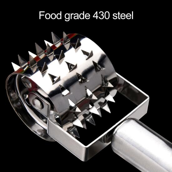 Steak Tenderizer Sharp Needle Design Polished Surface Rustproof Long Handle Comfortable Grip Stainless Steel Heavy-duty Steak Meat