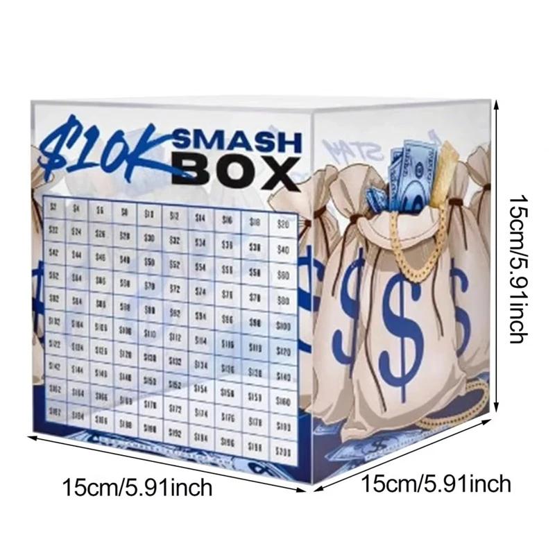 10K Акриловая копилка-копилка Прозрачная копилка для наличных и монет для детей и взрослых Контейнер-копилка большой емкости