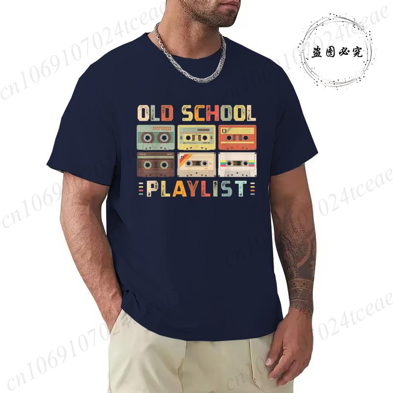 Summer Casual Tshirt Cassette Tape Music 80s Retro Old School Playlist T-shirt Fashion Fitness Tops Tshirt Hip Hop Streetwear