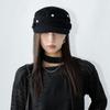 Y2k Rivet Flat Top Hat Spice Girls Retro Baseball Cap Casual Equestrian Hat  Ladies