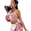 New Maid Uniform Seduction Suspender Plaid Bow Maid Cosplay Sex Set Spot