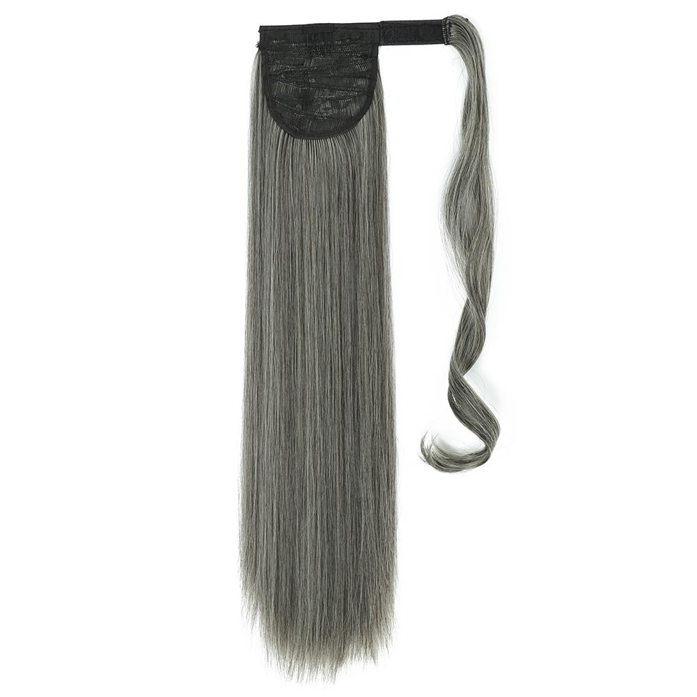 MISS WIG Women's Silky Straight Synthetic Clip In Drawstring Ponytail Hairpieces for Women Hair Extension