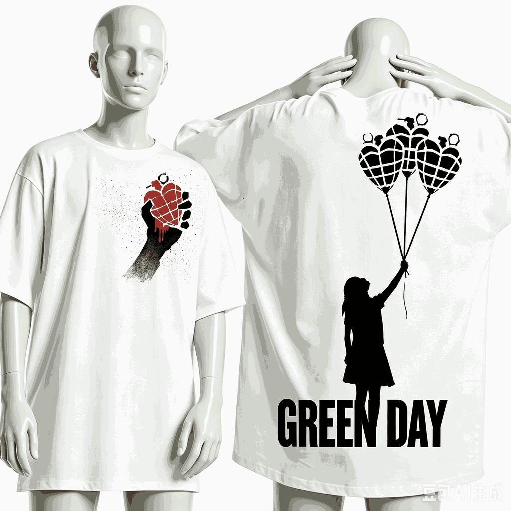 Green Day Hayran Hediyesi Tişört Unisex Unisex Harajuku Oversize Unisex Kısa Kollu Sokak Giyimi Yüksek Kalite Çiftler Rahat Yumuşak