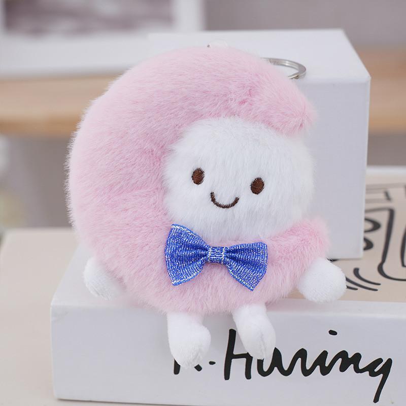 Cute Moon Plush Doll Keychain With Pp Cotton Filling For Backpack Decor And Gift